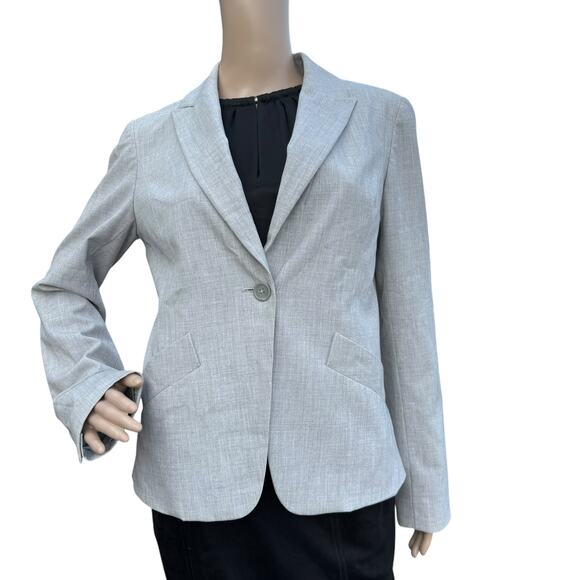 Worthington Jackets & Blazers - Worthington Stretch Gray Blazer, Size 8, One-Button Padded Shoulder Jacket
